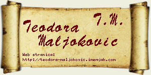 Teodora Maljoković vizit kartica